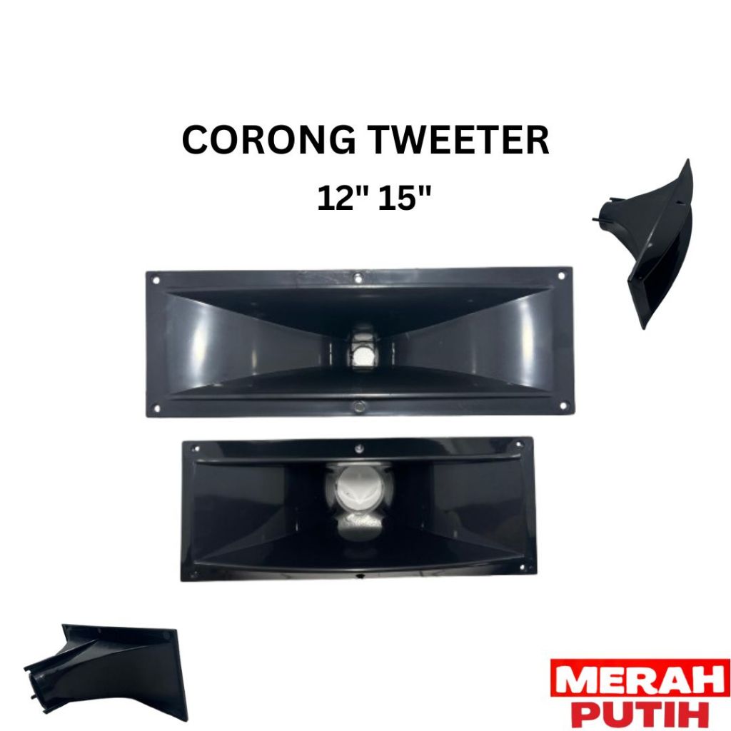 Corong Tweeter Twiter Box Speaker 12" 15" Inch 31x12 cm 37.5x13 cm / Horn Plastik Drat Driver