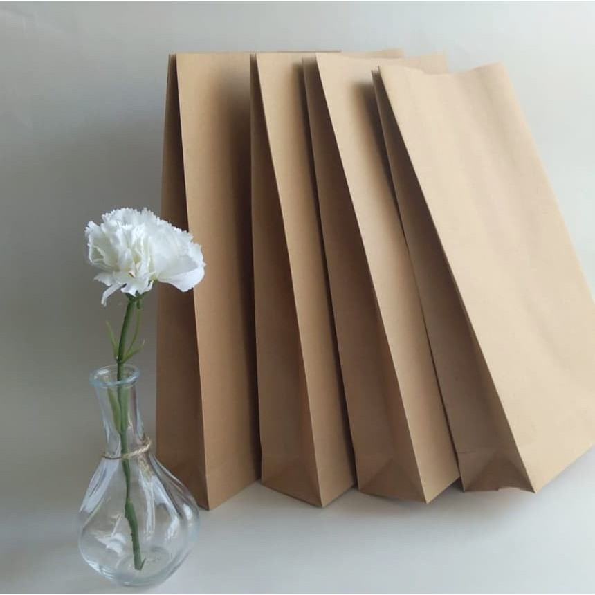 

20 Pcs Paperbag Basic Size Large Material Kraft Liner 200gr Ukuran 13x5.5x25 cm