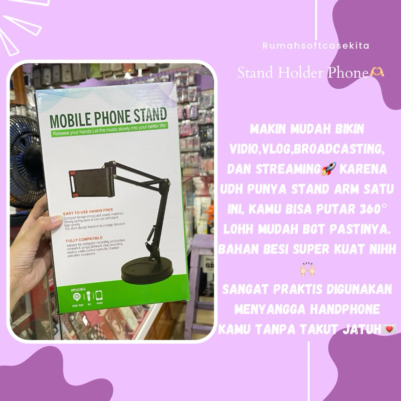 MULTIFUNCTIONAL BRACKET S77 STAND HP MEJA FAHRENHEIT PUTAR 360 DERAJAT / HOLDER / DUDUKAN HP / ARM S
