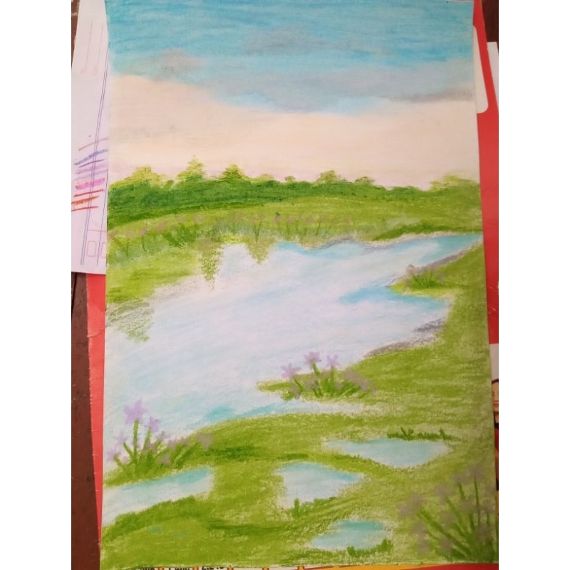 

lukisan oil pastel handmade pribadi
