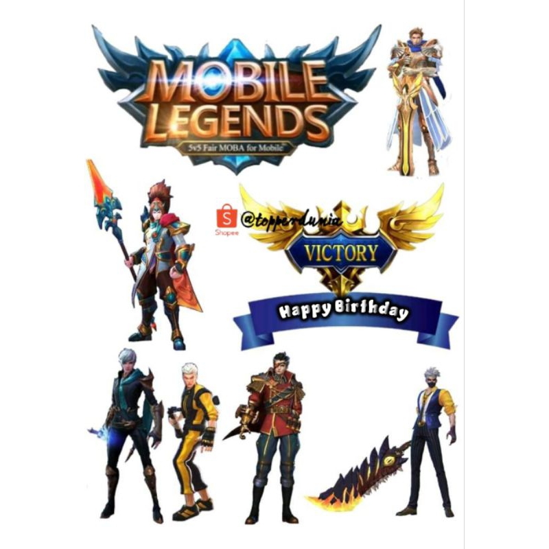 TOPPER Cake tema MOBILE LEGENDS Game