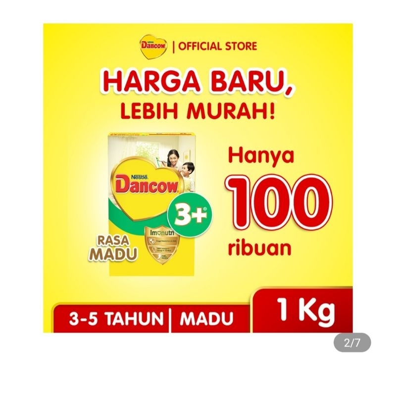 

NESTLE DANCOW 3+ MADU BOX 1KG PERTUMBUHAN UMUR 3-5 TAHUN