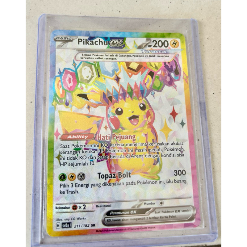 Kartu Pokemon Pikachu EX SR Terastal Kilat Rasi SV8S