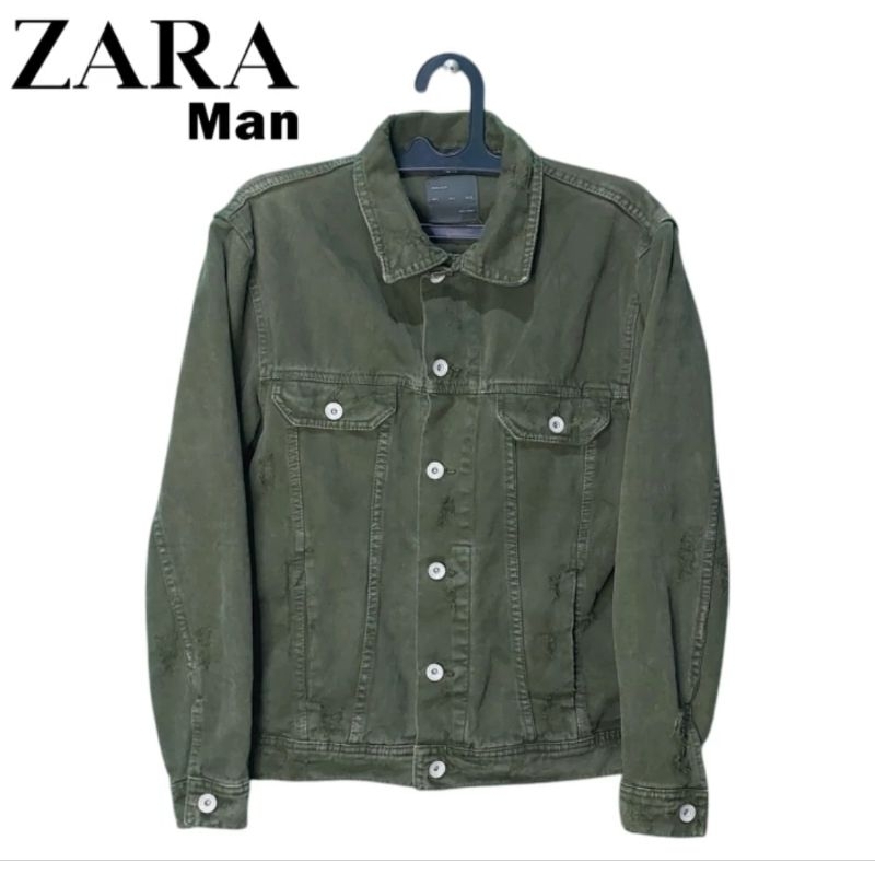 Zara Denim Ripped Jacket