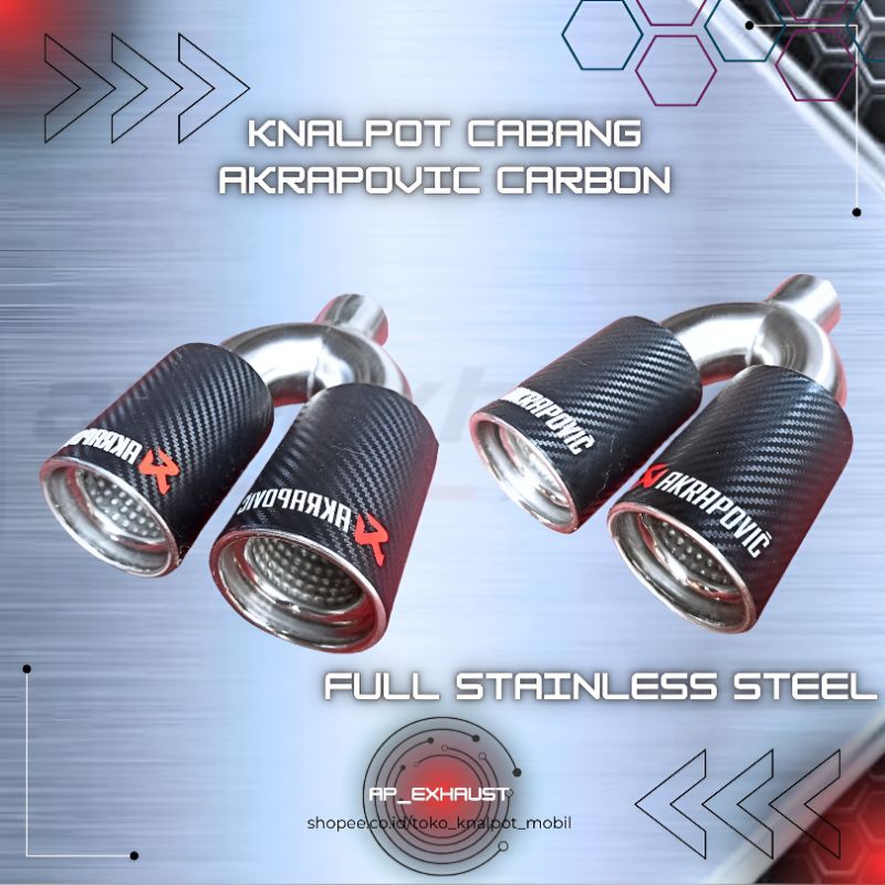 knalpot racing mobil akrapovic stainless+karbon