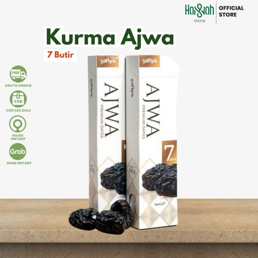 

Kurma Ajwa 7 Butir Safiya Ajwa Al Madinah Premium
