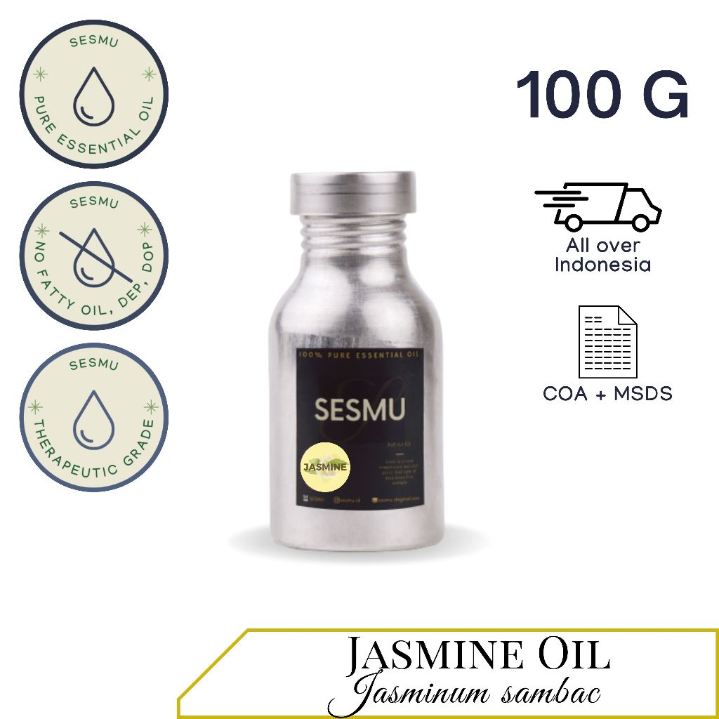 100 GR / 100 ML JASMINE (MELATI) 100% PURE ESSENTIAL OIL / MINYAK ATSIRI
