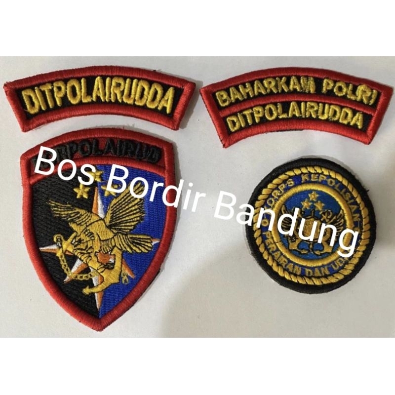 Atribut Polri Logo Polairud Bordir Timbul