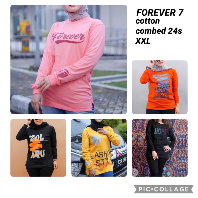 (BAHAN TEBAL&DINGIN)TERLARIS KAOS LENGAN PANJANG WANITA/KAOS JUMBO SIZE/ATASAN LENGAN PANJANG