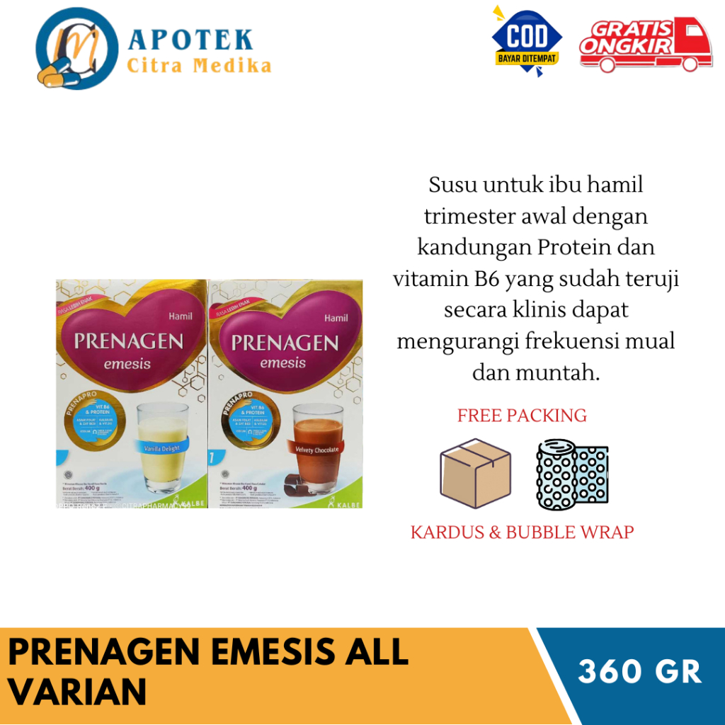 PRENAGEN (EMESIS 360GR) ALL VARIAN - SUSU IBU HAMIL TRIMESTER 1