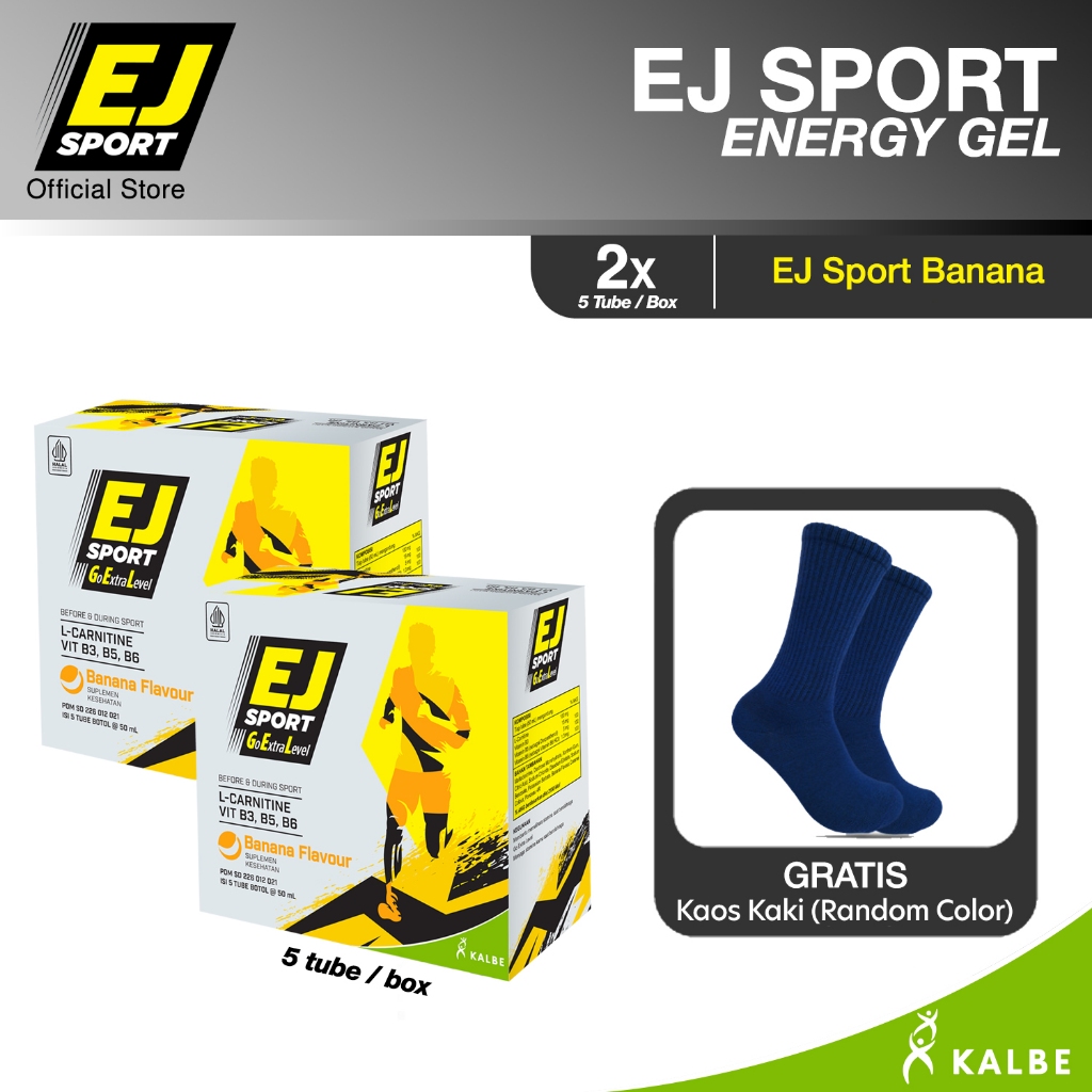 

EJ Sport Banana Enegergy Gel - 2 Pack + Free Kaos Kaki