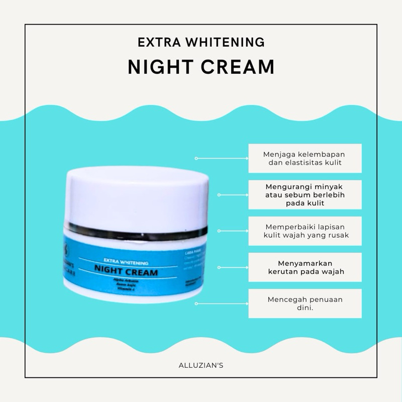 Alluzians cream malam Extra Whitening