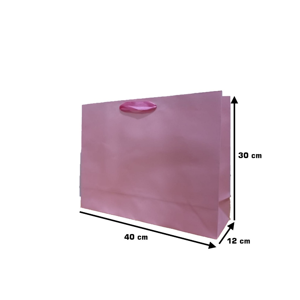 

PaperBag - Warna Pink (Bahan Hawai -210 gr ) - 40cm x 12cm x 30cm