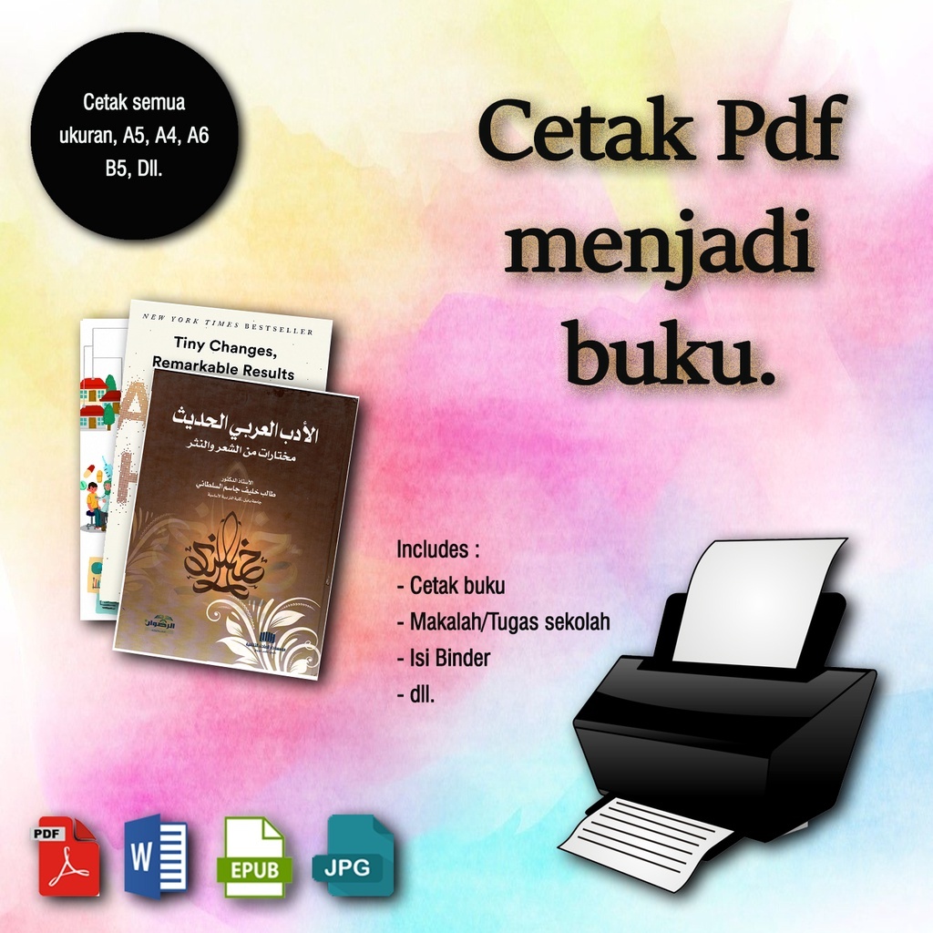 

JASA PRINT / CETAK DOKUMEN / CETAK BUKU/ PRINT BUKU CUSTOM A5, B5, A4 STANDAR TOKO BUKU SUPER CEPAT (HITAM PUTIH)