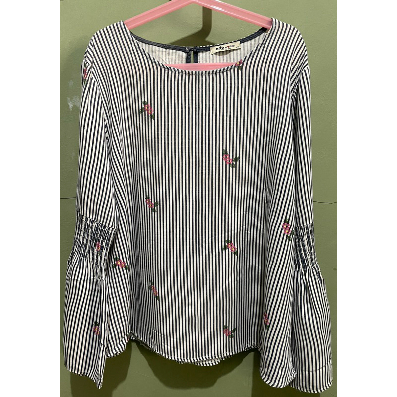 Kaos Garis-Garis Lengan Panjang