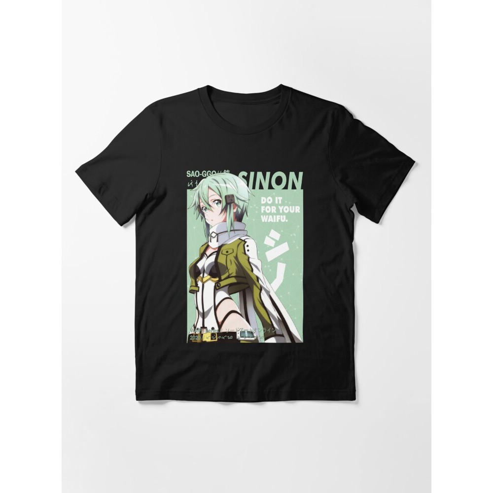 Kaos Anime Waifu Sinon Essential T-Shirt