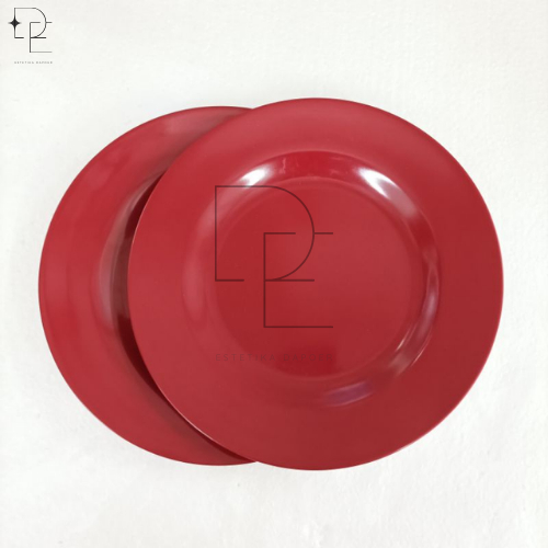 Piring Ceper 9inch Red Melamin Vanda | Piring Ceper Melamin | Piring Melamin