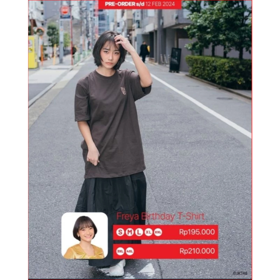 Kaos JKT48 Birthday T-Shirt Freya Jayawardana 2024 - Coklat Tua