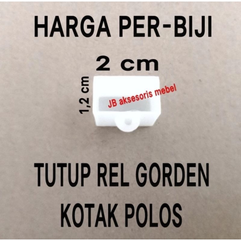 ENDCUP ENDCAP KOTAK HOLO POLOS UNTUK PENUTUP TUTUPAN UJUNG REL GORDEN ALUMINIUM WARNA PUTIH BENING T