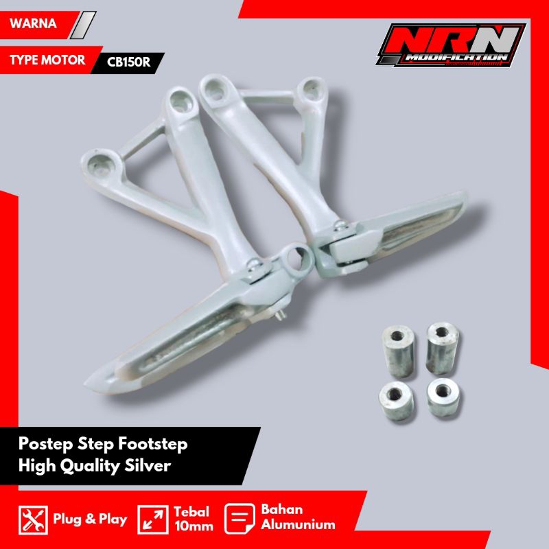 Footstep Belakang CB150R Step Belakang CB150R Postep CB150R High Quality Satu Set Silver