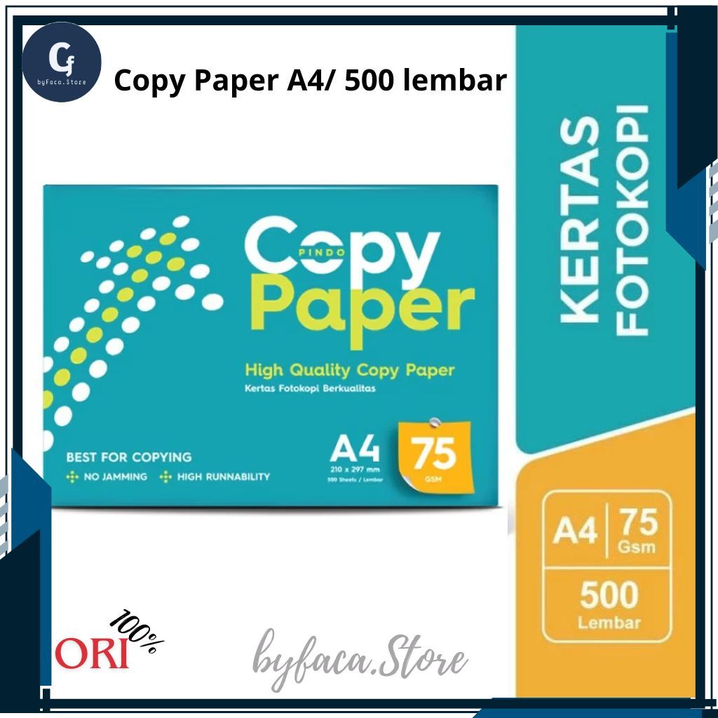 

[byfaca.store] - KERTAS HVS A4 75 GRAM COPY PAPER 1 RIM 500 LEMBAR/ MURAH