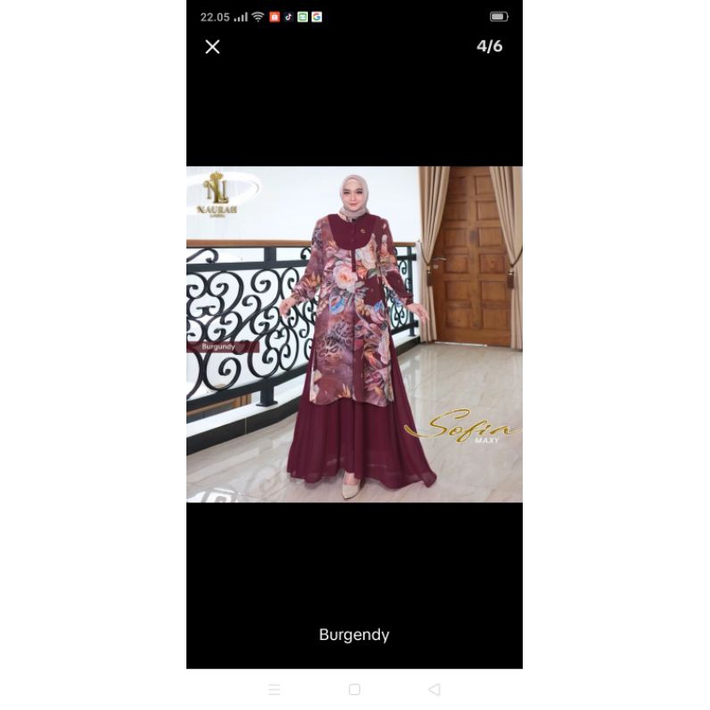 gamis ceruty motif bunga