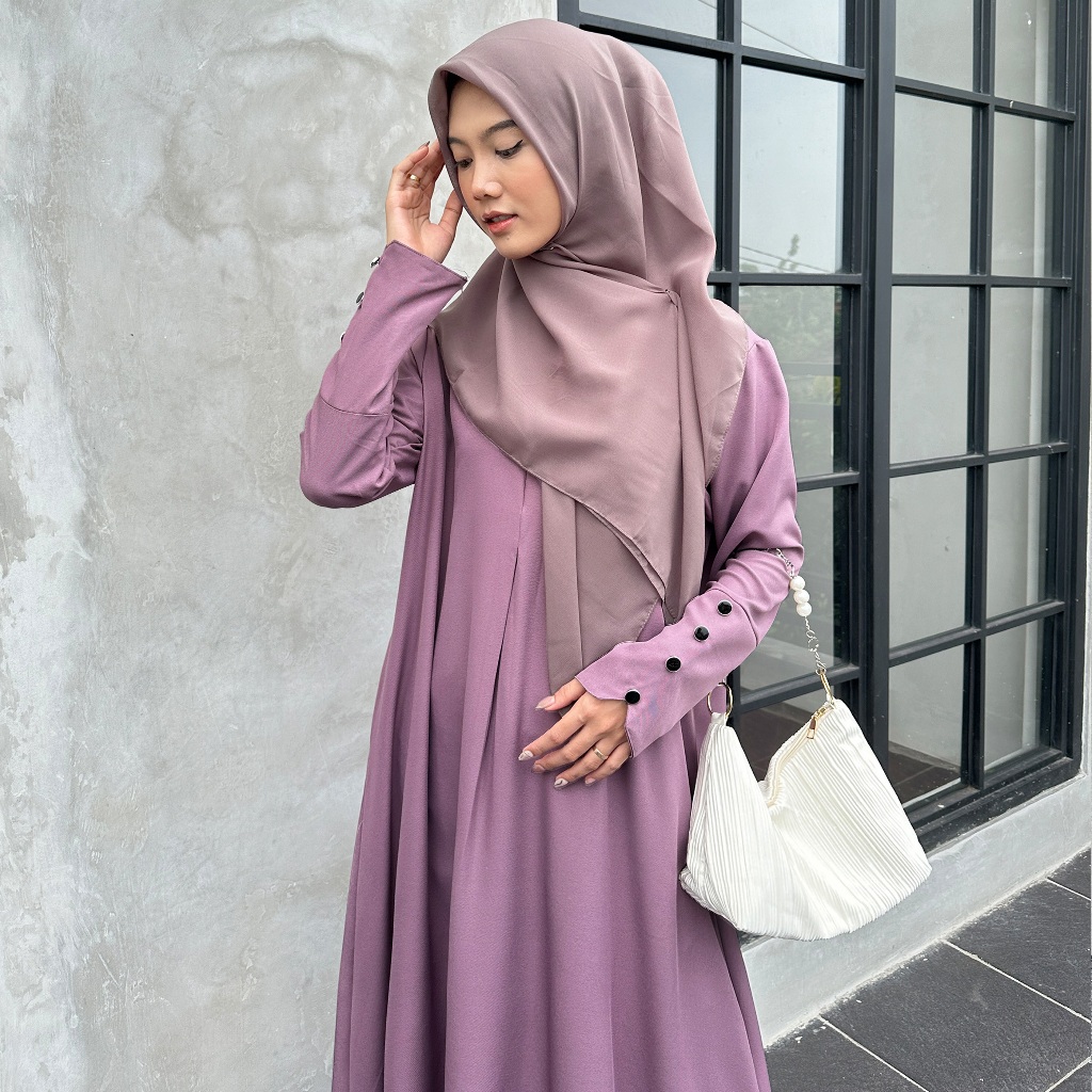 NAJMI ABAYA // BAJU GAMIS ABAYA ARAB HITAM JATBLACK PREMIUM SWAROVSKI TERBARU KEKINIAN