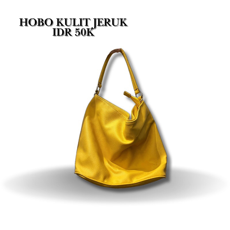 TAS HOBO KULIT JERUK KUNING | TAS FASHION | NEW