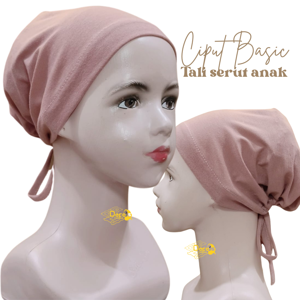 Defa Ciput dalaman kerudung anak basic tali belakang serut anak perempuan 3-10 tahun tk sd anti melo