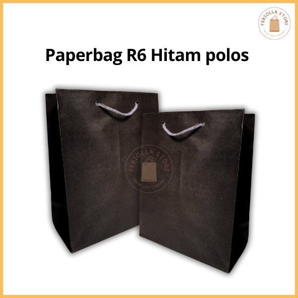 

PAPER BAG R6 HITAM POLOS UKURAN 20X11X25 ELEGAN HARGA GROSIR UNTUK KEMASAN POP MIE DAN SOVENIR / TAS KADO / GOODIE BAG / PAPERBAG R6