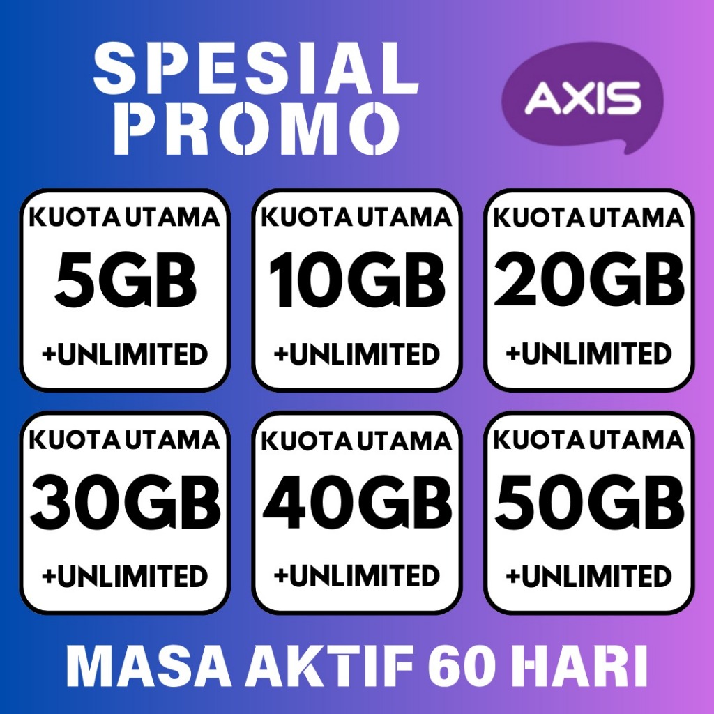 Axis Kuota Utama Spesial Promo 60 Hari