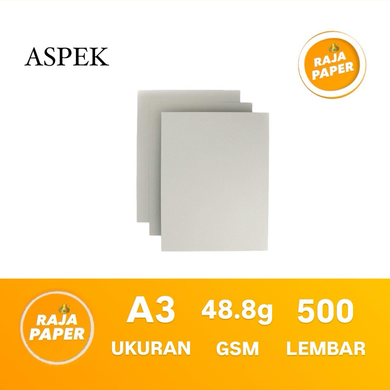 

Kertas Buram Koran Ukuran A3 500 Lembar 48.8 Gsm Gr Gram By Aspek ( 297 Mm x 420 Mm ) ( 29.7 Cm x 42 Cm ) 1 Rim 500 Lbr 500 Pcs Kertas Koran Kertas Buram Kertas Flipchart Flip Chart Kertas Nasi Padang Kertas CD