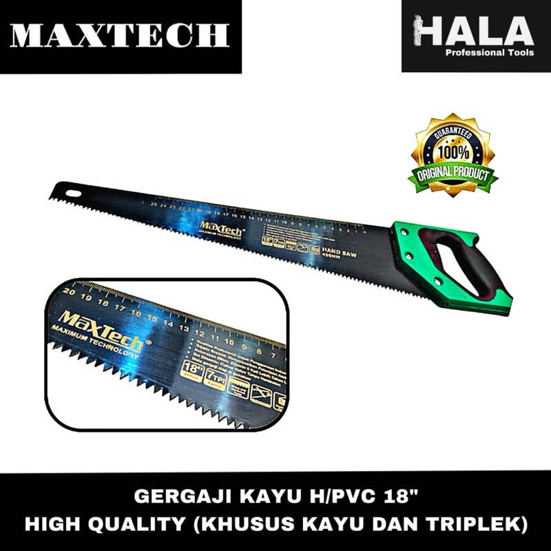 MAXTECH - GERGAJI KAYU / TRIPLEK 18” H/PVC (SUPER TAJAM & AWET)