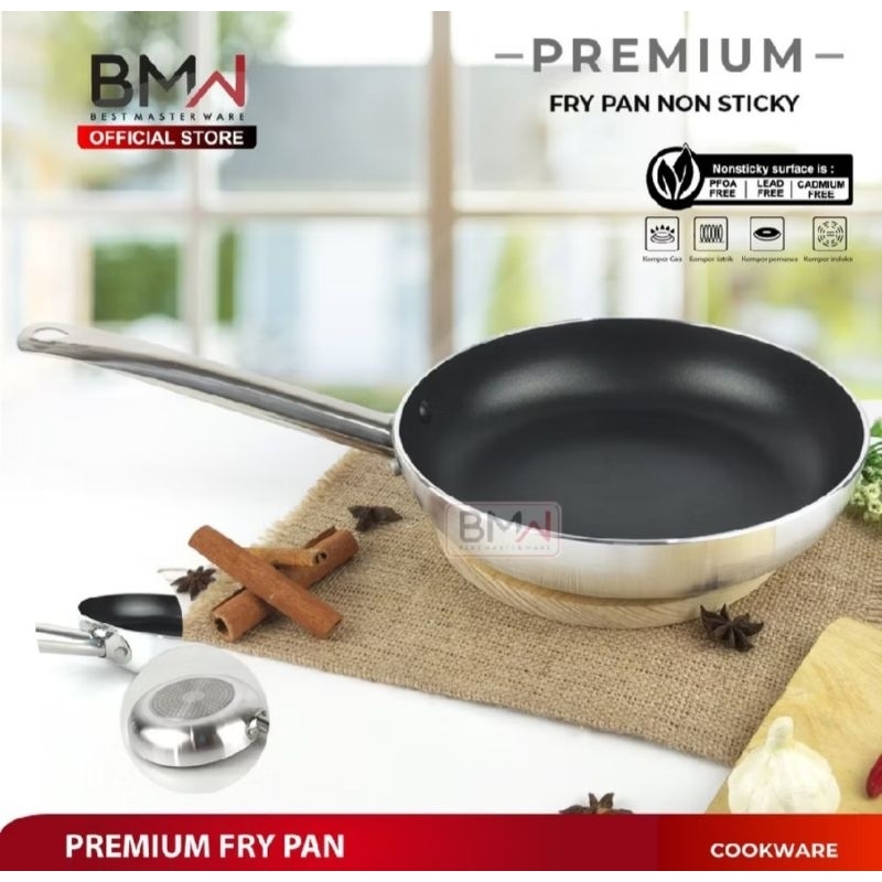 Frypan BMW Kitchen Teflon Wajan Kuali Penggorengan Stainless Steel Tebal Anti Lengket