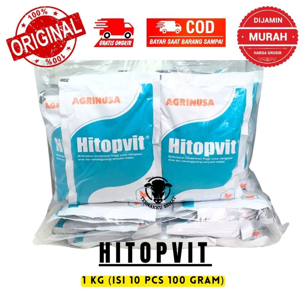 Multivitamin Konsentrasi Tinggi untuk Unggas Ayam Bebek Puyuh - Hitopvit 100 Gram