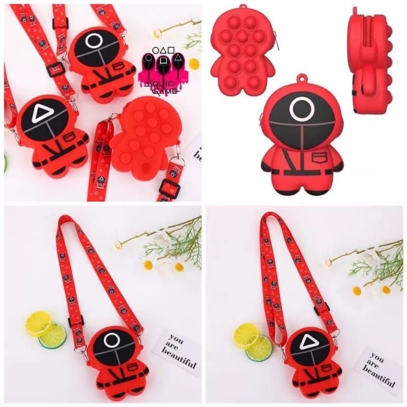 Pop it Squid game /squidgame/unicorn rainbow / gantungan kunci / key chain/simple dimple pop it fidg