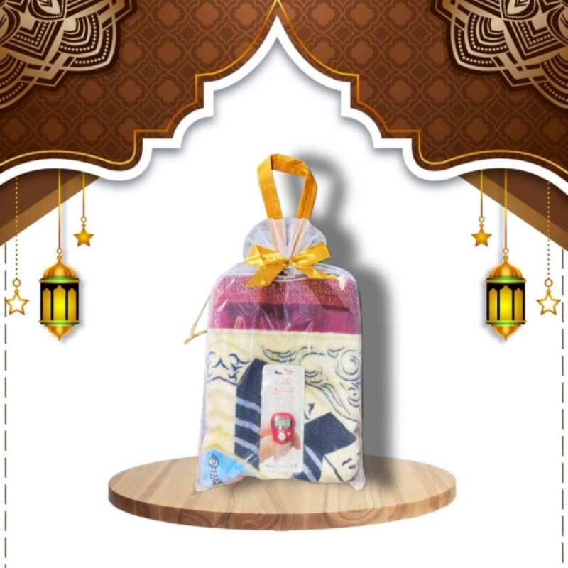 

Hampers pita Sejadah Lemer + Tasbih Digital