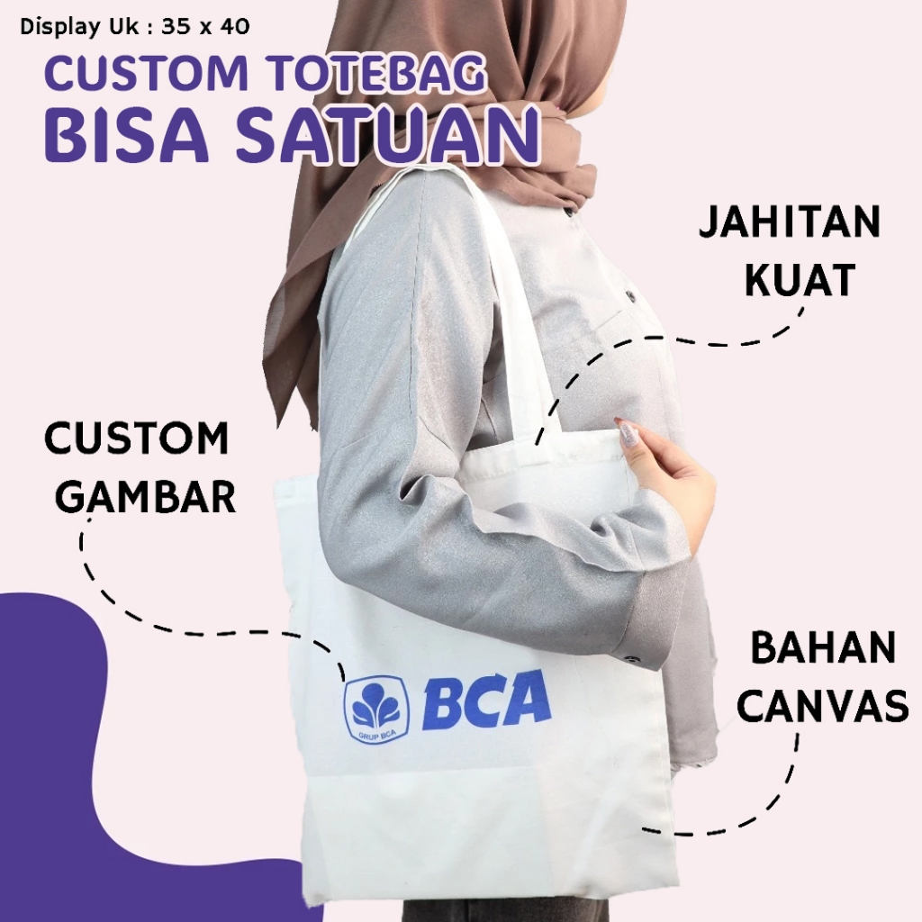 Totebag Custom bahan Canvas Premium Sigmat13 Printing Sublim Full Color
