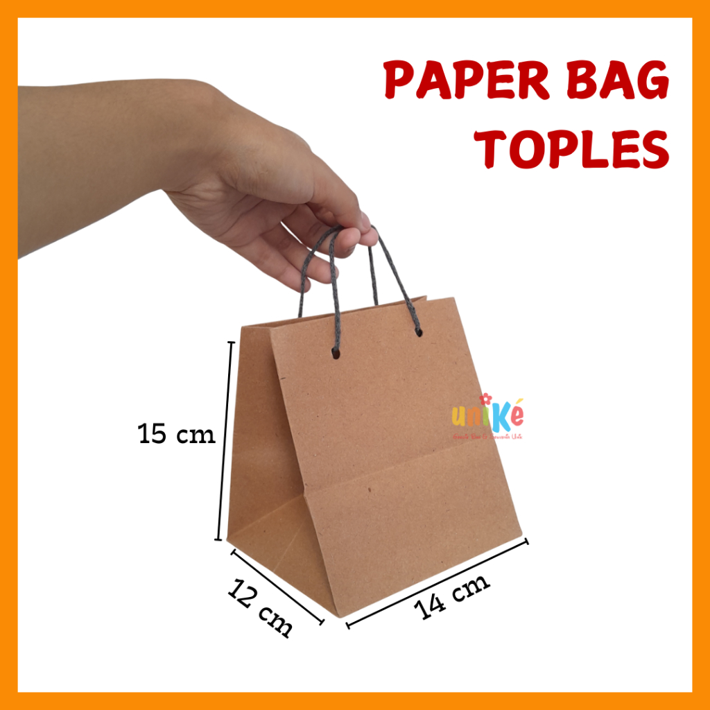 

14x12x15 Paper Bag Coklat Polos Toples Kue Kering 1/4 kg TAS KERTAS Tas Souvenir Gift Bag Goodie Bag