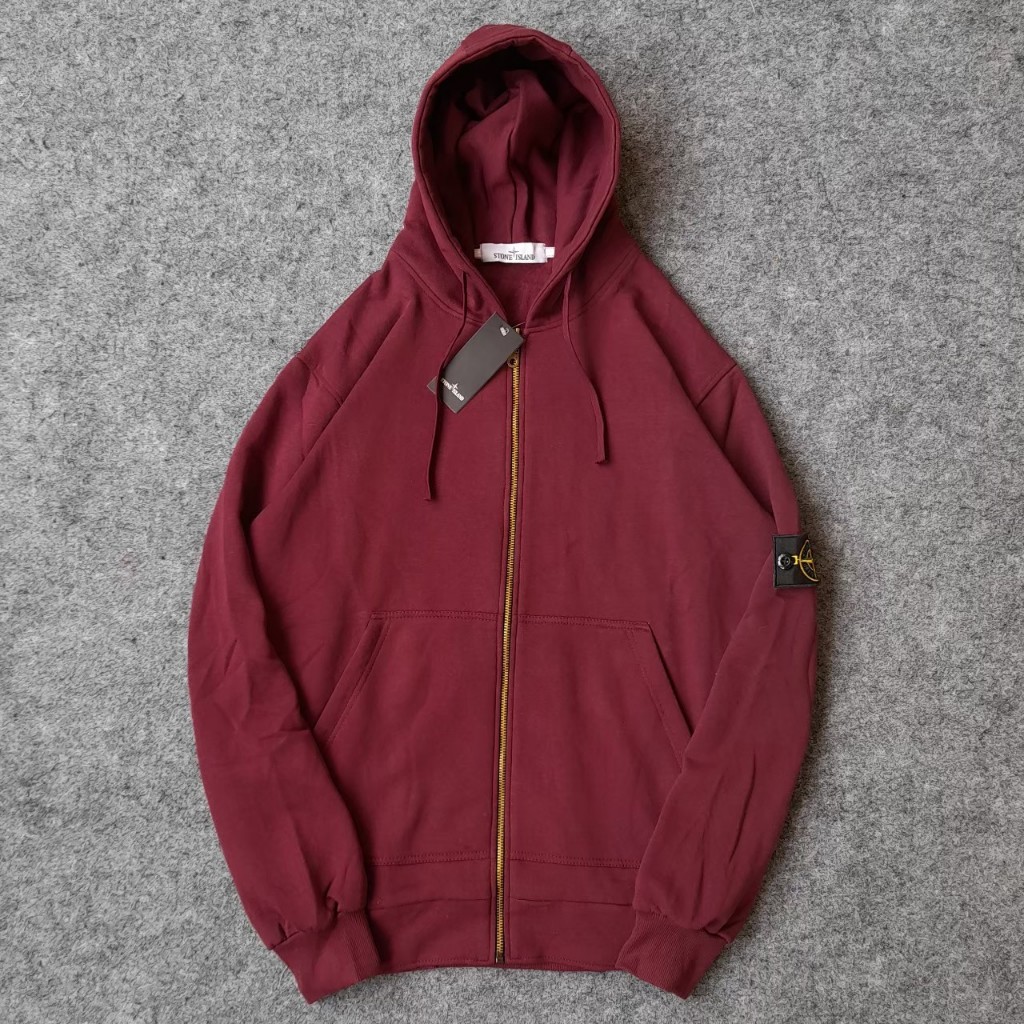 Zolala - Jaket STONE ISLAND Resleting Hitam Pekat Basic Premium Original