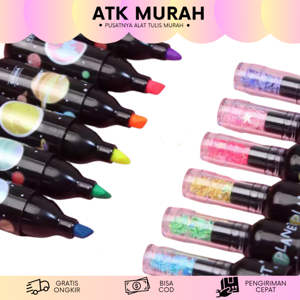 

HIGHLIGHTER BOTOL ASTRONOT 1 SET ISI 6 PCS ALAT TULIS SEKOLAH LUCU KADO UNIK MURAH TERJANGKAU