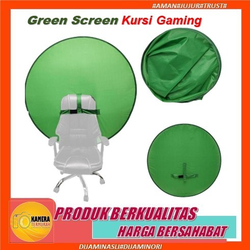 Portable Backdrop 2in1 - Green Screen Kursi Gaming - Live Streaming