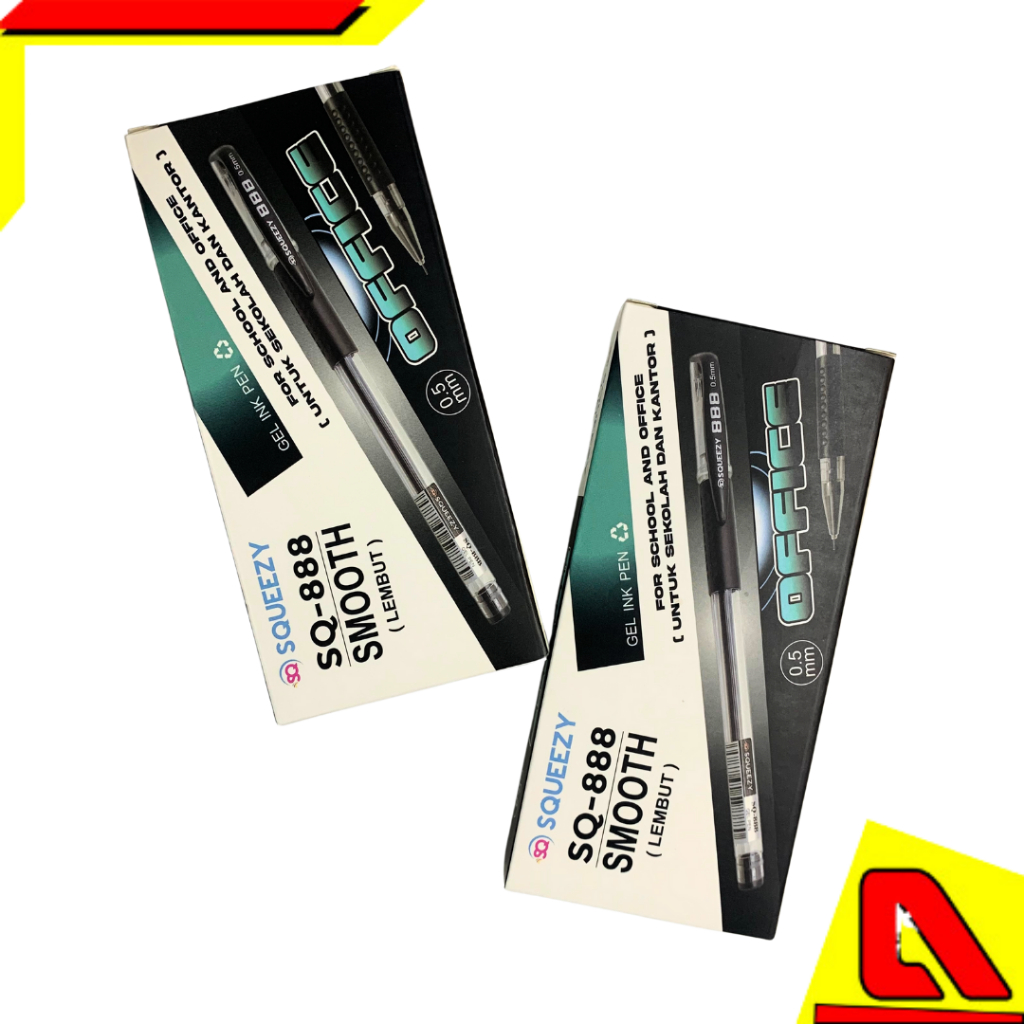 

Bolpoin Squezzy/Bolpen Gel/ Pulpen gel warna hitam SQ-888 (1 Pak isi 12 Pcs)