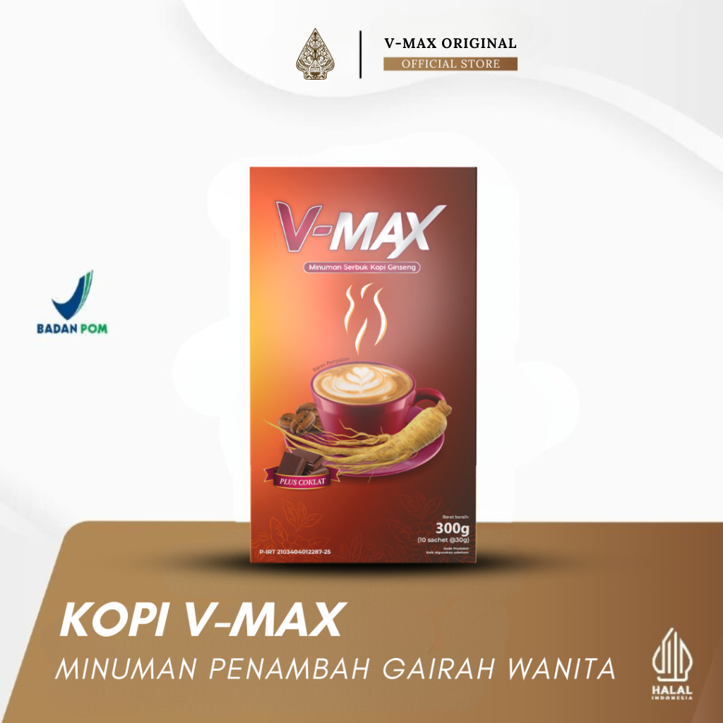 

Vmax Minuman Instan Rasa Cokelat Khusus Wanita 1 Box 10 Sachet Penambah gairah wanita