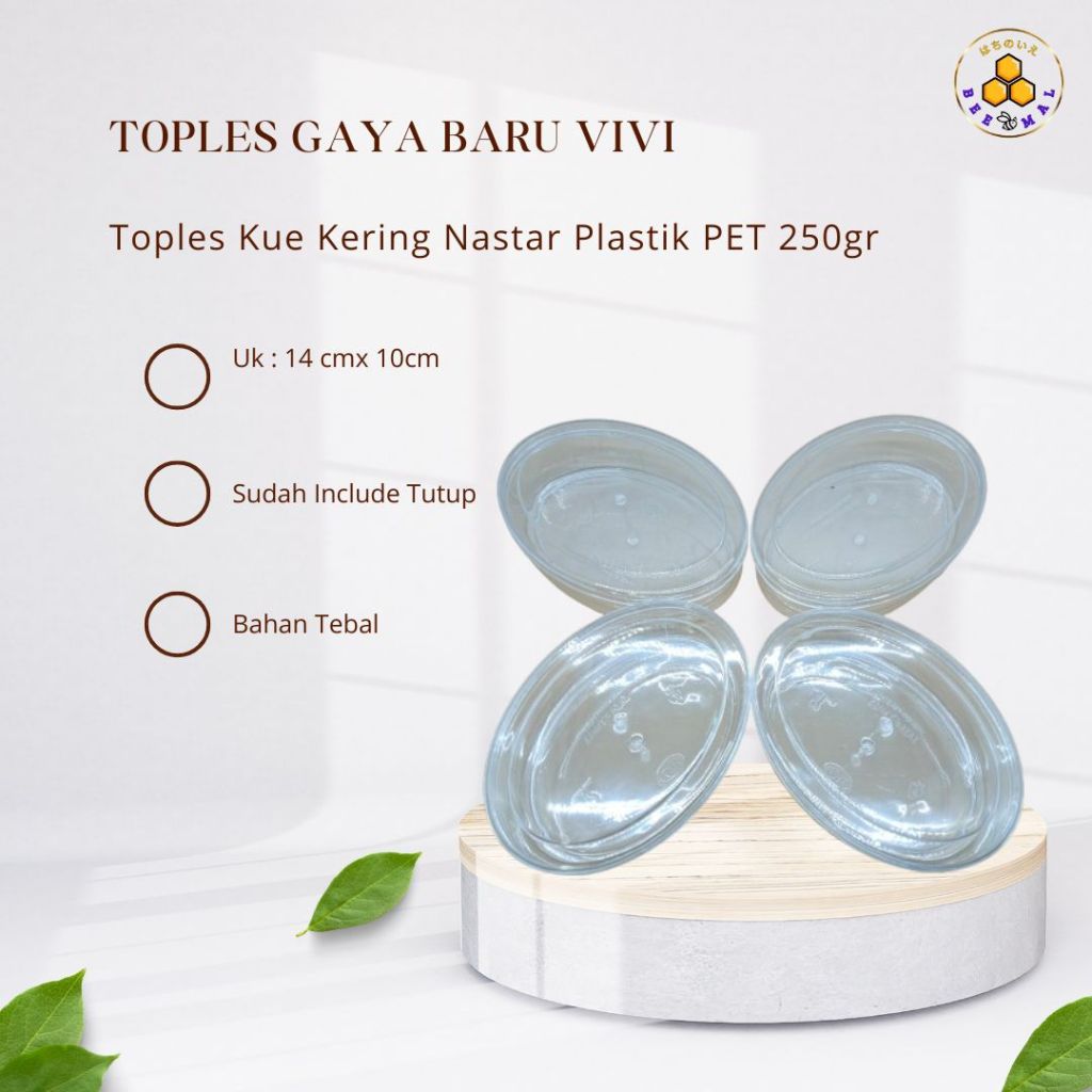 Toples Gaya Baru Toples Vivi Kue Kering Nastar Plastik Mika 250 Gram