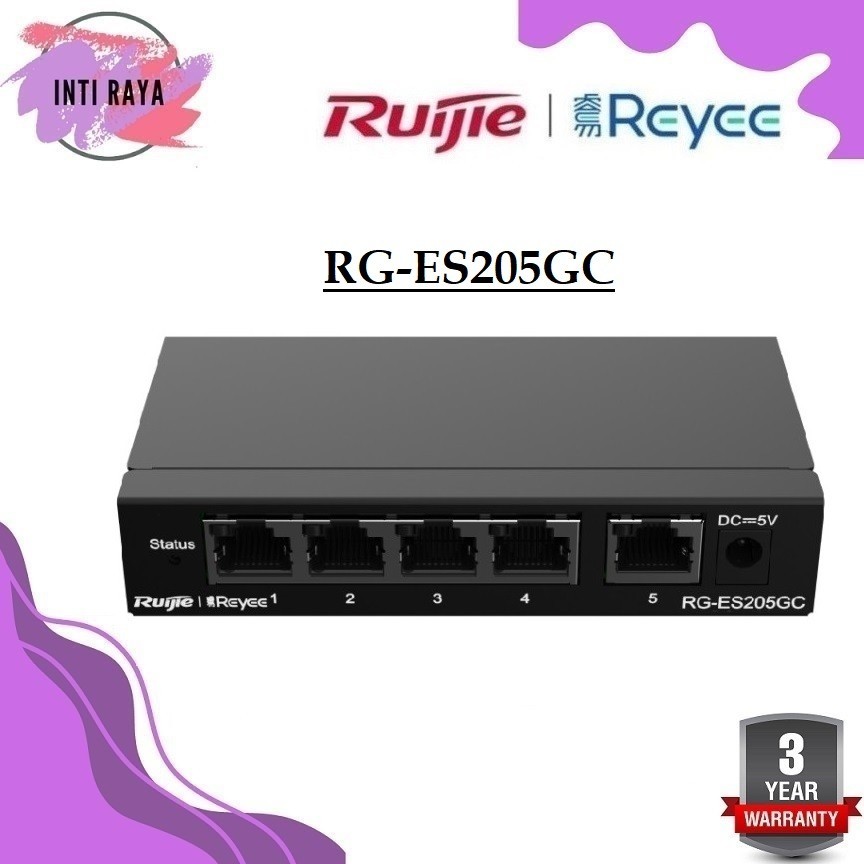 RG-ES205GC 5 Port Gigabit Cloud Managed Switch ES205 RG ES 205GC