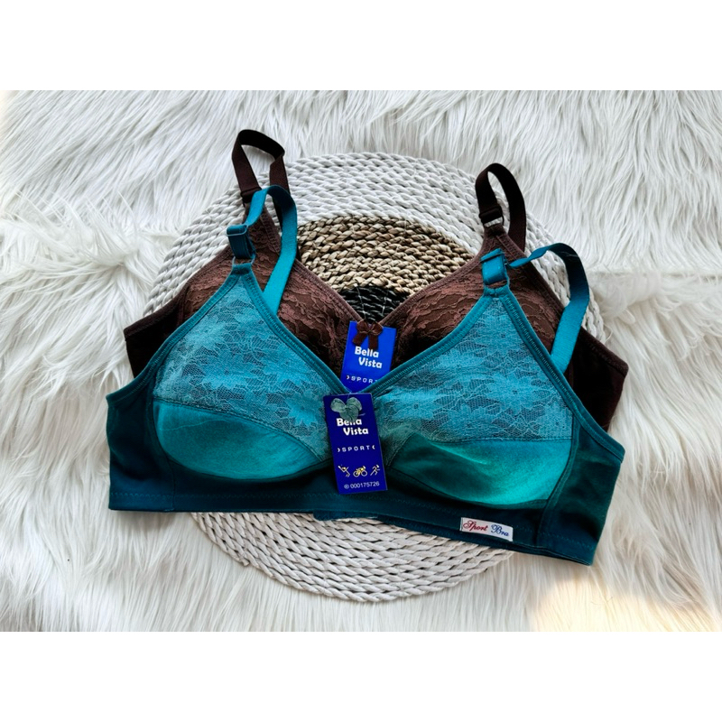 Bella Spot Bra Wanita Bahan Kaus Tanpa Kawat Tanpa Busa Model Setengah Burkat Kait 2