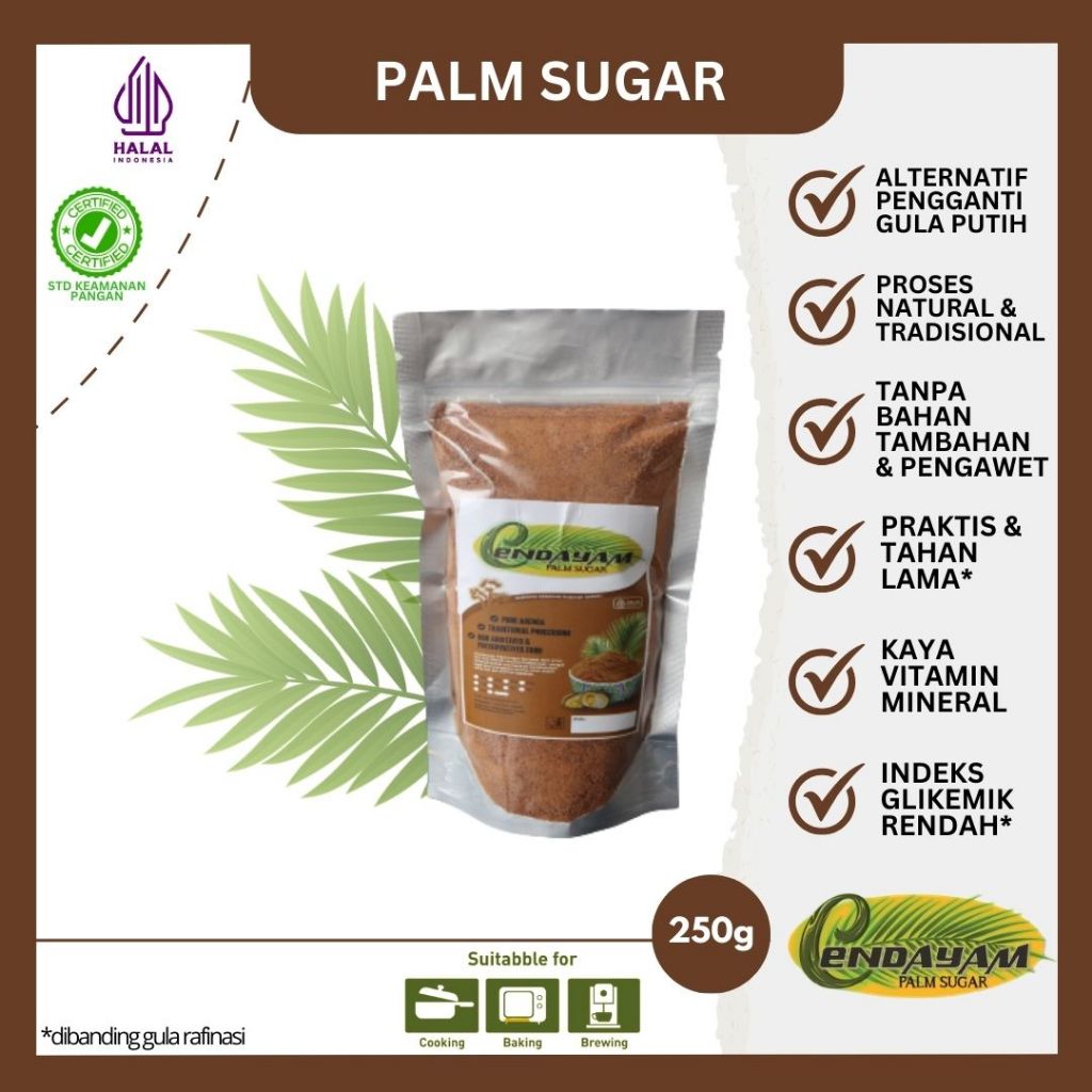 

ORGANIC PALM SUGAR 250GR - GULA ARENGA ORGANIK 250GR - CENDAYAM GULA SEMUT AREN PREMIUM