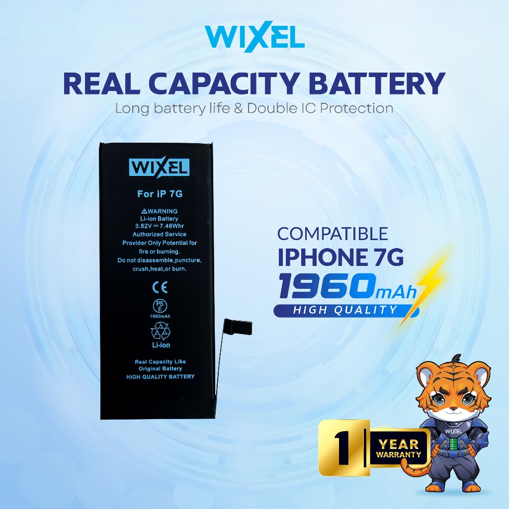 WIXEL Baterai Iphone 7 7G Batre Batrai Battery Dual Double Power Original HP Handphone Apple Ip Ori