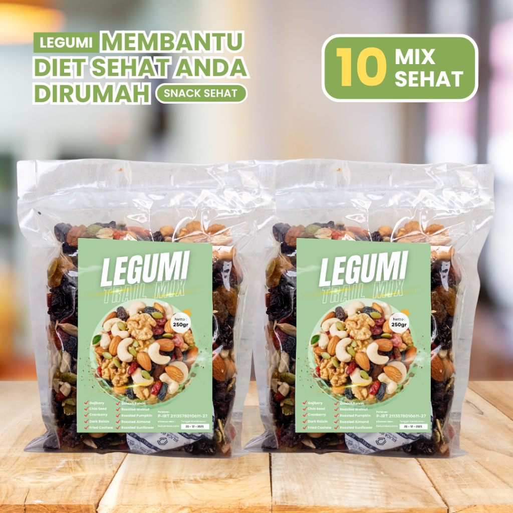 

[Bundling] Legumi Trail Mix 2 PCS Buah Kering Original Makanan Sehat Kacang Kering Dried Fruit Camilan Healthy